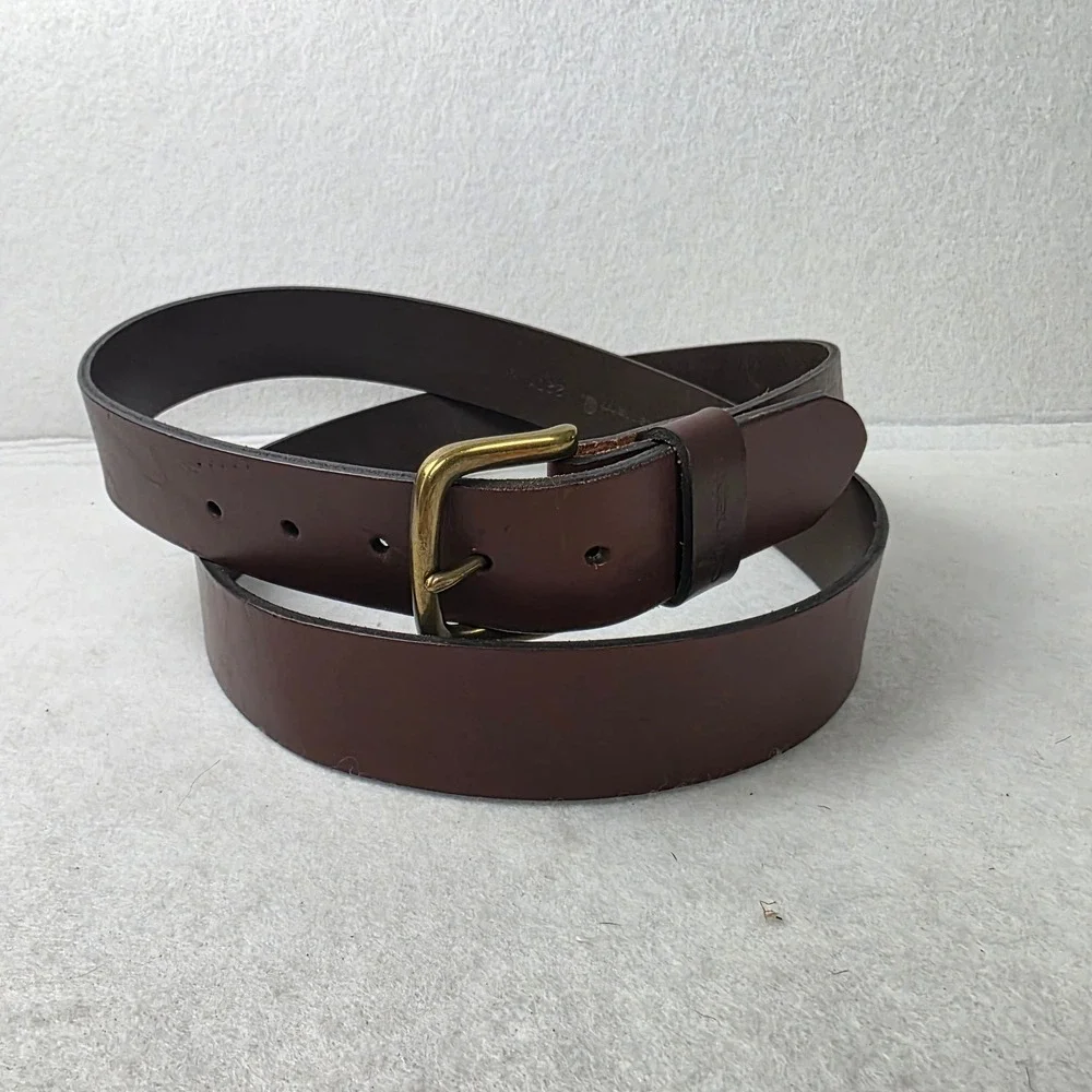 Carhartt 2201 Journeyman Belt Mens 54 Brown Genuine Leather Brass Buckle